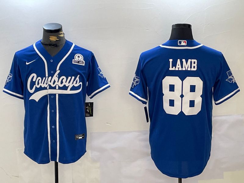 Men Dallas Cowboys #88 Lamb Blue Joint Name 2024 Nike Limited NFL Jersey style 9302->dallas cowboys->NFL Jersey
